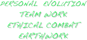 Personal  Evolution
Team Work
Ethical Combat
Earthwork